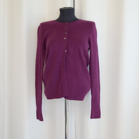 Banana Republic Burgundy Cashmere Blend Cardigan Sz S - Picture 2 of 7
